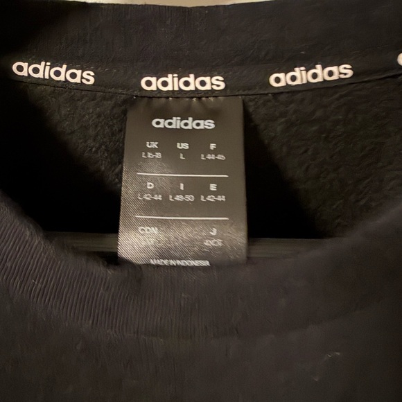 Adidas Men's Black Crewneck thick Sweater NOT FOR SALE - Picture 3 of 5